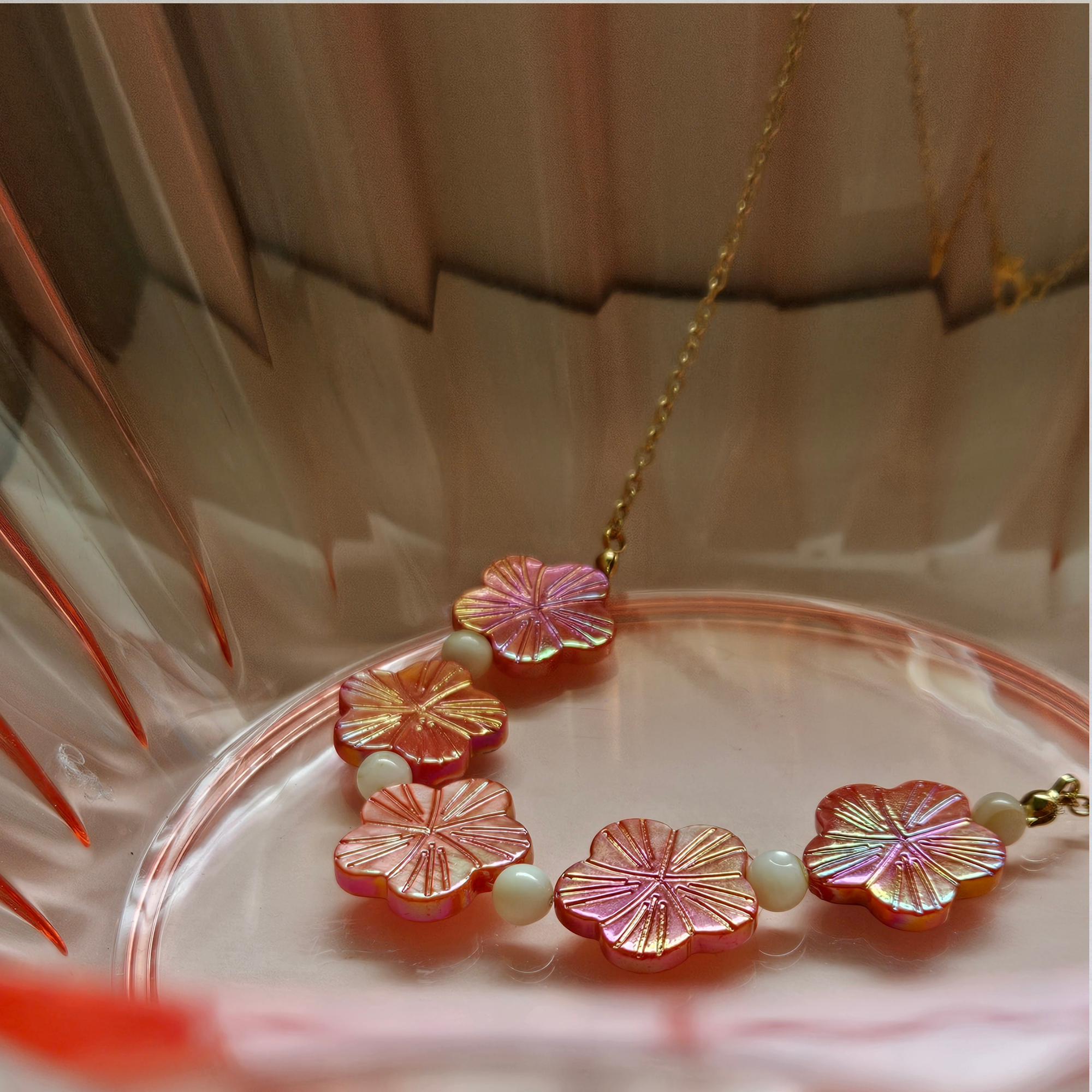 Pink shell necklace